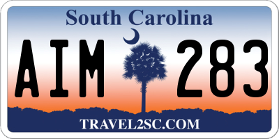 SC license plate AIM283