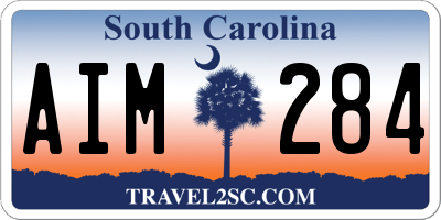 SC license plate AIM284