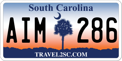 SC license plate AIM286