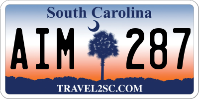 SC license plate AIM287