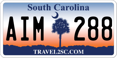 SC license plate AIM288