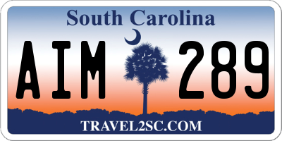 SC license plate AIM289