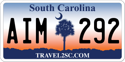 SC license plate AIM292