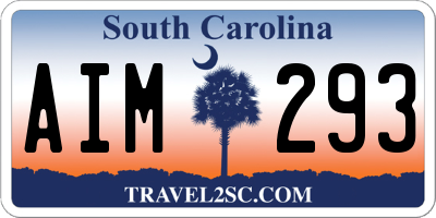 SC license plate AIM293