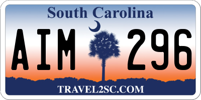 SC license plate AIM296