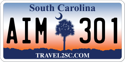 SC license plate AIM301