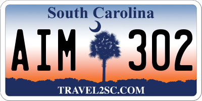 SC license plate AIM302