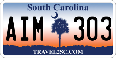 SC license plate AIM303