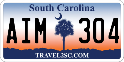 SC license plate AIM304