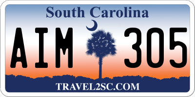 SC license plate AIM305