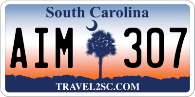 SC license plate AIM307