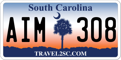 SC license plate AIM308