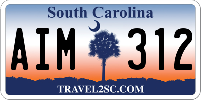 SC license plate AIM312
