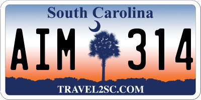SC license plate AIM314