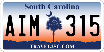 SC license plate AIM315