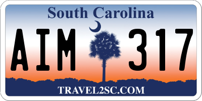 SC license plate AIM317