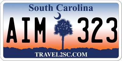 SC license plate AIM323