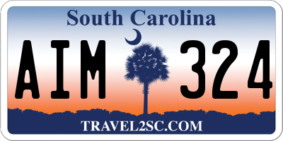 SC license plate AIM324