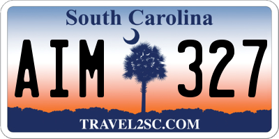 SC license plate AIM327