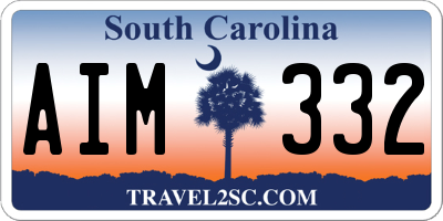SC license plate AIM332
