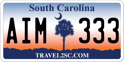 SC license plate AIM333
