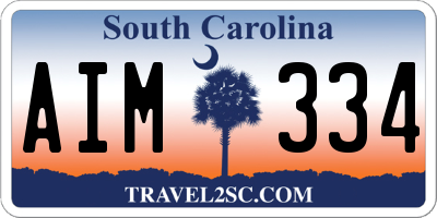 SC license plate AIM334