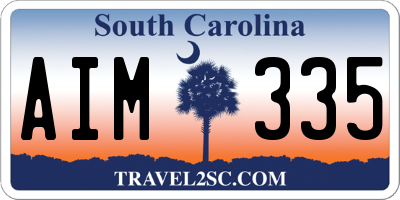 SC license plate AIM335