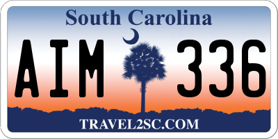SC license plate AIM336