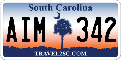 SC license plate AIM342