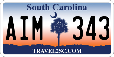 SC license plate AIM343