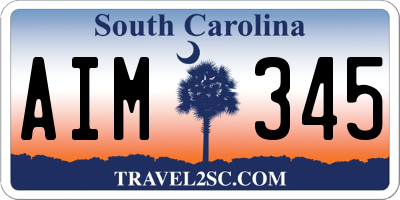 SC license plate AIM345