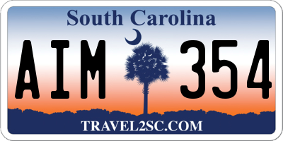 SC license plate AIM354