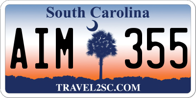 SC license plate AIM355