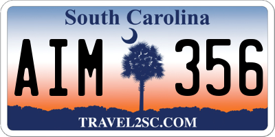 SC license plate AIM356