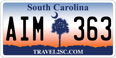SC license plate AIM363