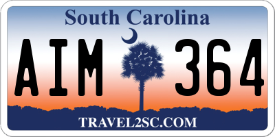 SC license plate AIM364