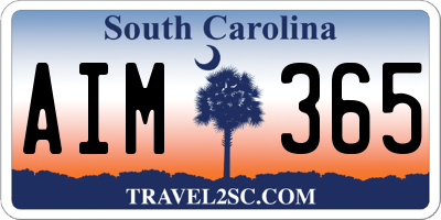 SC license plate AIM365