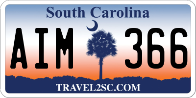 SC license plate AIM366