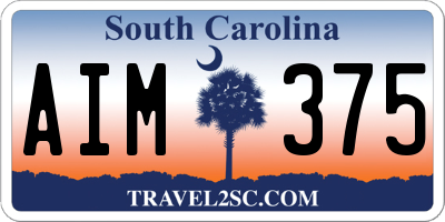 SC license plate AIM375
