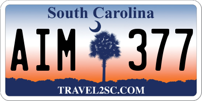 SC license plate AIM377