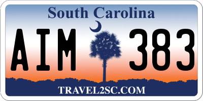 SC license plate AIM383
