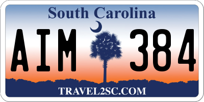SC license plate AIM384
