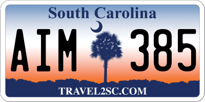 SC license plate AIM385