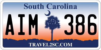 SC license plate AIM386
