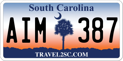 SC license plate AIM387