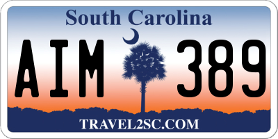SC license plate AIM389