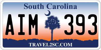 SC license plate AIM393