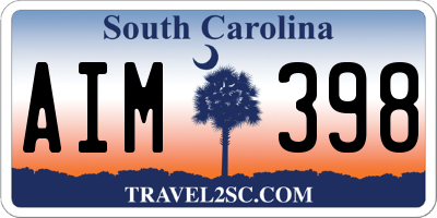 SC license plate AIM398