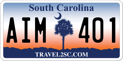 SC license plate AIM401