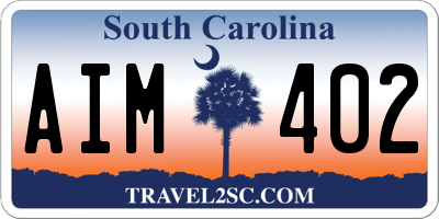 SC license plate AIM402